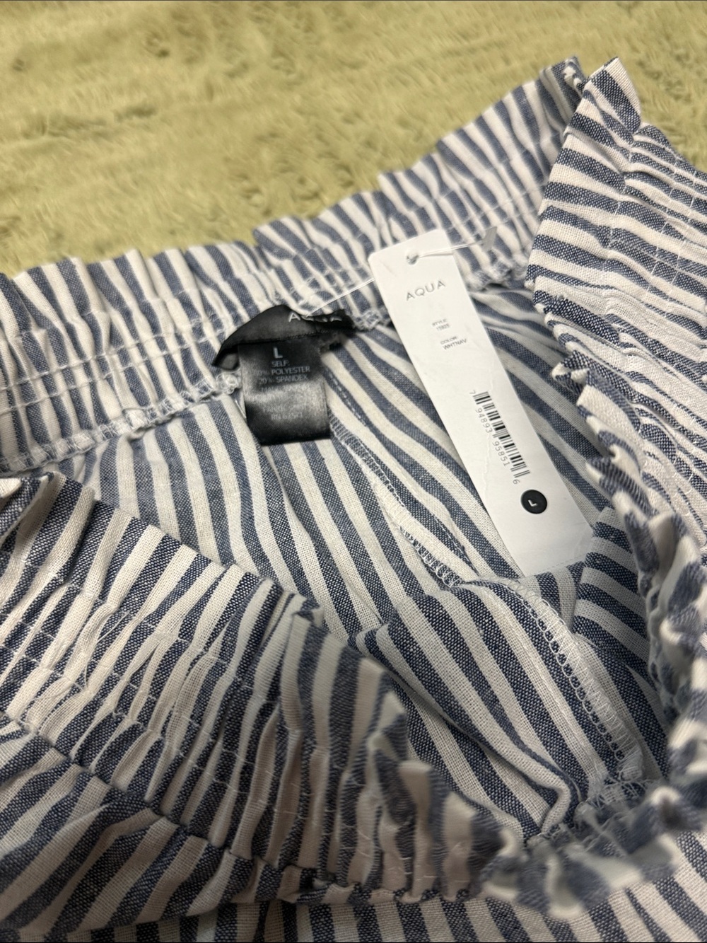 Aqua Brand- Blue and White Striped Linen Capri Pants Beachy